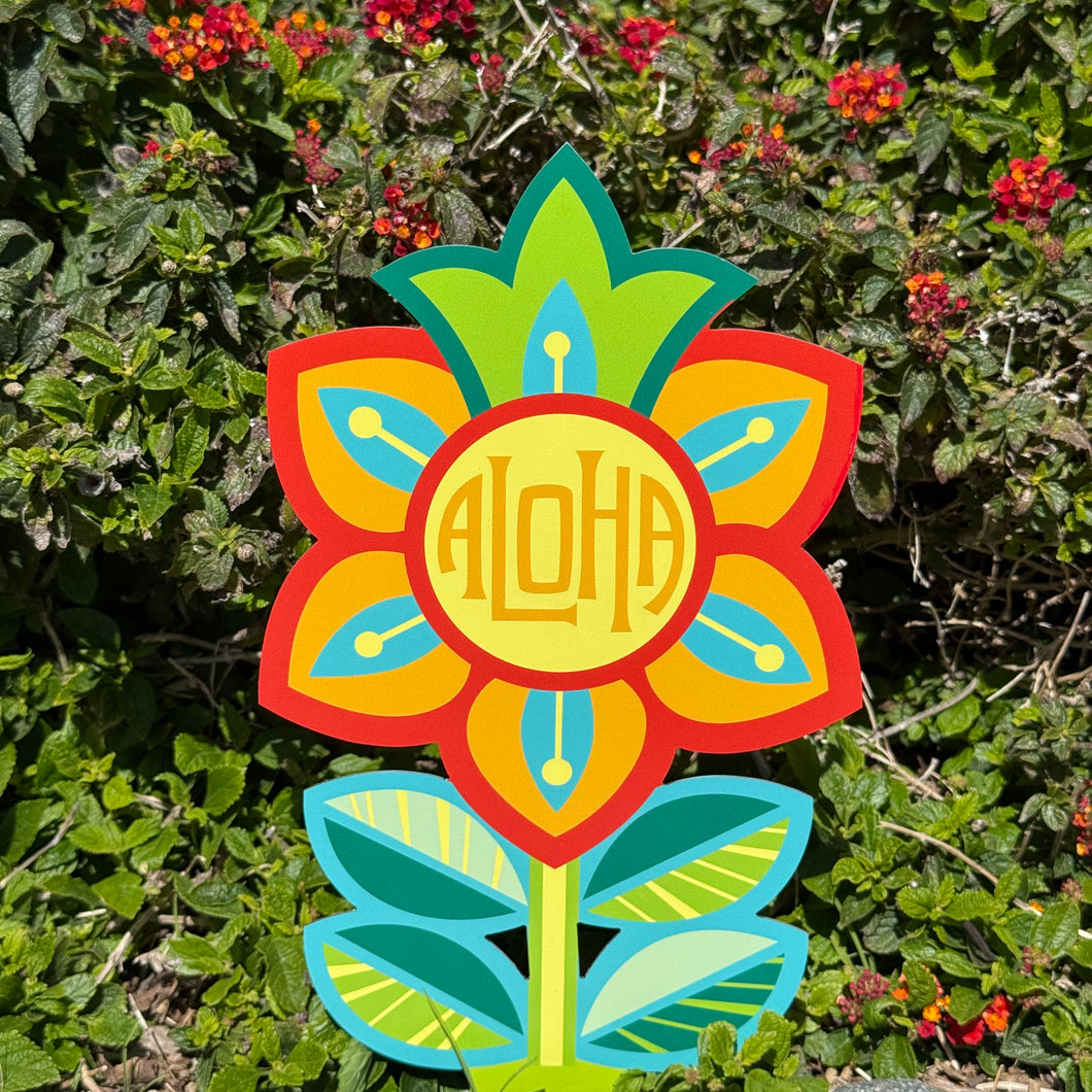 Jeff Granito's 'Aloha Flower' Metal Yard Stake - Pre-Order