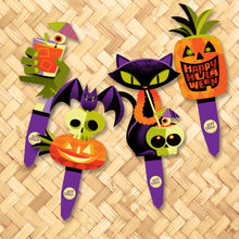 Jeff Granito's 'Happy Hulaween' Metal Yard Stakes Set of FOUR (4) - Pre-Order