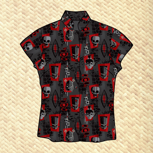 Jeff Granito's 'Monster Mashup' Classic Aloha Button Up-Shirt - Womens - Pre-Order