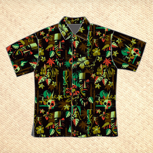 'Dark Expedition Dawn' Classic Aloha Button Up-Shirt - Unisex - Ready to Ship!