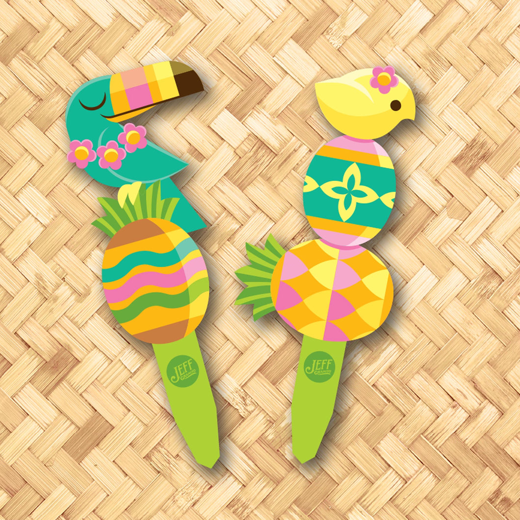 'Pineapple Pals' Metal Yard Stakes Set of TWO (2) - Pre Order