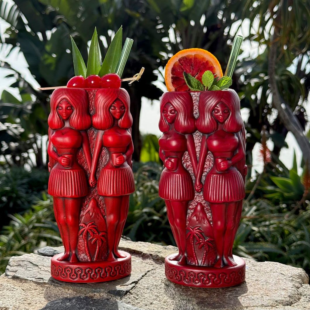 Jeff Granito's RedRum- Ceramic Tiki Mugs - Dark Red + Bright Red - Limited Editions / Limited Time Pre-Order