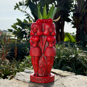 Jeff Granito's RedRum- Ceramic Tiki Mugs - Dark Red + Bright Red - Limited Editions / Limited Time Pre-Order