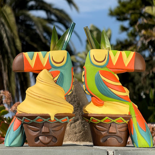 Jeff Granito's Toucan Whip  - Ceramic Tiki Mugs - Blue + Green - Limited Edition / Limited Time Pre-Order