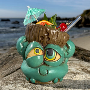 Tiki tOny's King Coconut - Ceramic Tiki Mugs - Red + Blue - Limited Edition / Limited Time Pre-Order