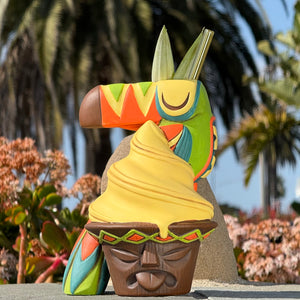 Jeff Granito's Toucan Whip  - Ceramic Tiki Mugs - Blue + Green - Limited Edition / Limited Time Pre-Order