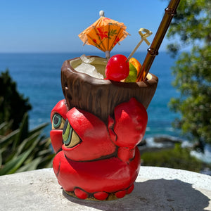 Tiki tOny's King Coconut - Ceramic Tiki Mugs - Red + Blue - Limited Edition / Limited Time Pre-Order