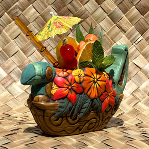 Tiki tOny's Flower Boat Canoe - Ceramic Tiki Mug - Limited Edition / Limited Time Pre-Order