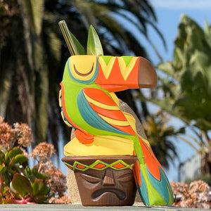 Jeff Granito's Toucan Whip  - Ceramic Tiki Mugs - Blue + Green - Limited Edition / Limited Time Pre-Order