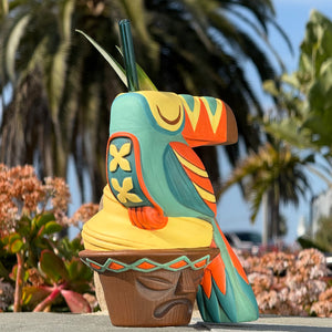 Jeff Granito's Toucan Whip  - Ceramic Tiki Mugs - Blue + Green - Limited Edition / Limited Time Pre-Order