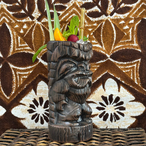 Hoa Kahiko Ku Tiki Mug (Dark Wood glaze), sculpted by Thor - Ceramic - Limited Edition / Limited Time Pre-Order