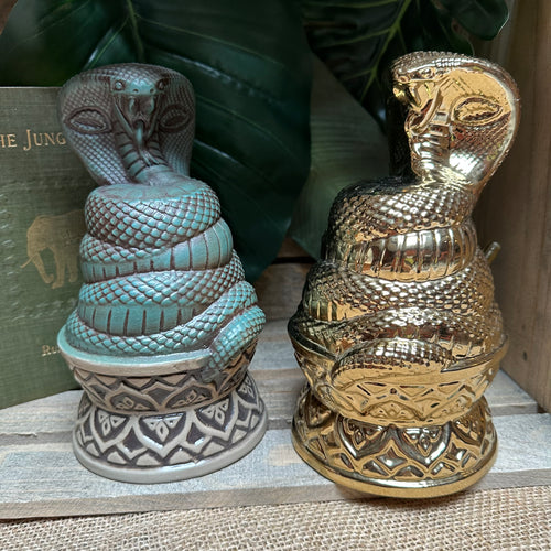 Cobra Idol + Golden Cobra Idol Tiki Mugs, designed and sculpted by Thor - Ready to Ship!