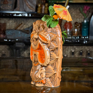 The Griper Tiki Mug (Orange) designed by Ken Ruzic, sculpted by Thor - Limited Edition of 250 - Ready to Ship!