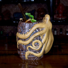 Rum Sucker / Octopus's Barrel (Sand) - Ceramic Tiki Mug - Designed and Sculpted by Thor - Limited Edition / Limited Time Pre-Order