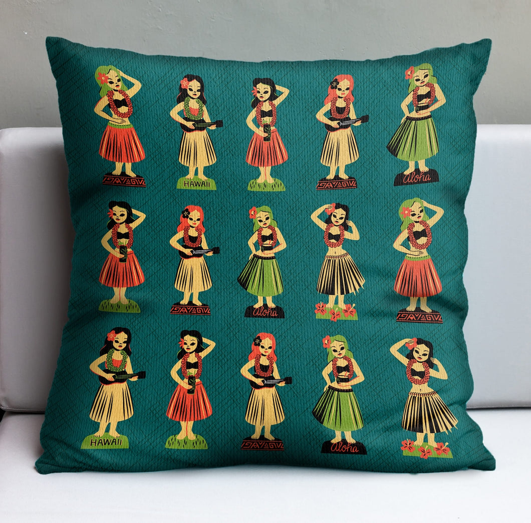 Hula Dolls Pillow Cover - Ready to Ship!