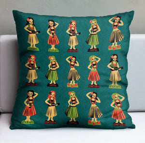 Hula Dolls Pillow Cover - Ready to Ship!