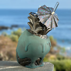 Jeff Granito's Poison Pineapple - Ceramic Tiki Mugs - Twilight Teal + Apple Green Limited Editions / Limited Time Pre-Order