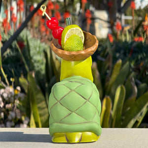 Tiki tOny's Topsy-turvy Turtle - Ceramic Tiki Mugs - Blue Eyes + Green Eyes - Limited Editions / Limited Time Pre-Order