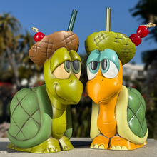 Tiki tOny's Topsy-turvy Turtle - Ceramic Tiki Mugs - Blue Eyes + Green Eyes - Limited Editions / Limited Time Pre-Order