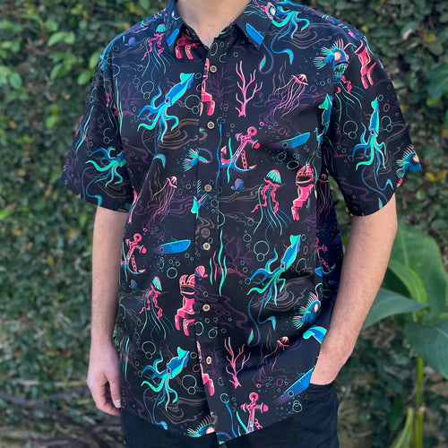 Jeff Granito's 'Dwellers of the Deep' Modern Fit Button-Up Shirt - Unisex - Ready to Ship!