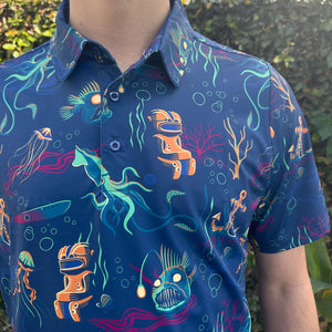 Jeff Granito's 'Dwellers of the Deep' Performance Golf Shirt - Ready to Ship - Shipping Included!