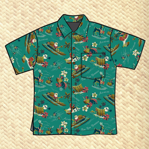 Jeff Granito's 'Rum Rum Reindeer' Classic Aloha Button Up-Shirt - Unisex - Pre-Order