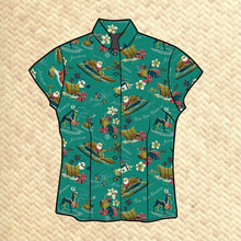 Jeff Granito's 'Rum Rum Reindeer' Classic Aloha Button Up-Shirt - Womens - Ready to Ship!