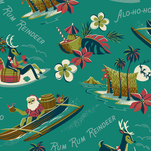 Jeff Granito's 'Rum Rum Reindeer' Aloha Skirt with Pockets - Ready to Ship!