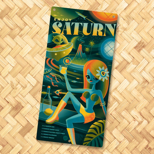 Jeff Granito's Tiki Cocktail Menu Series: '#1 Saturn' - Metal Sign