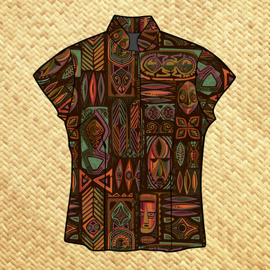 TikiLand Mug Society 2025 Member Exclusive: 'Art of Tiki' - Women's Aloha Shirt - Pre-Order