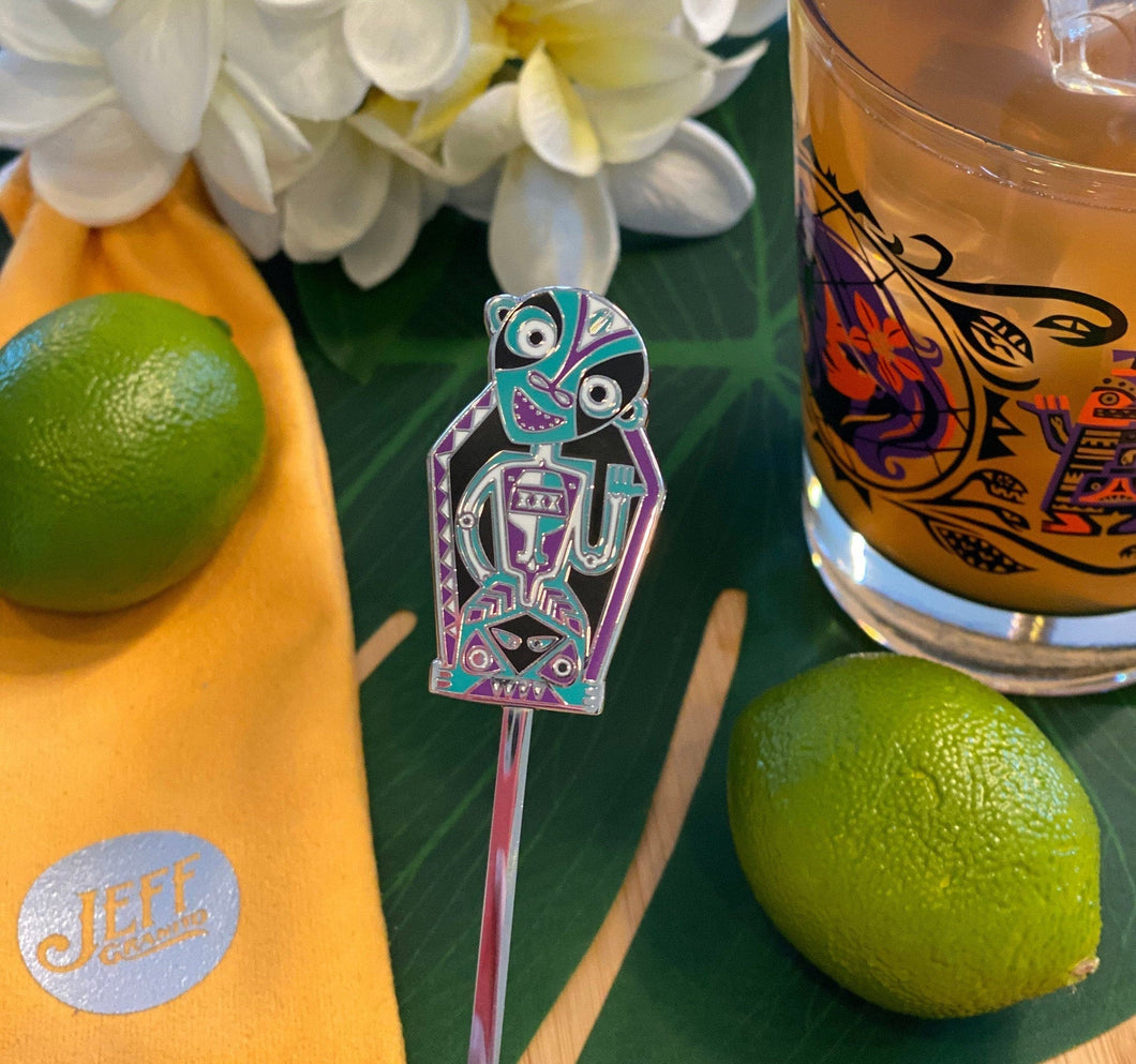 Rum Outta Time Metal Enamel Swizzle Stick - Ready to Ship!