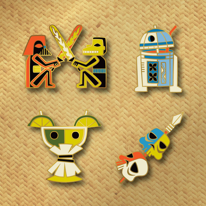 'Star Bars' Enamel Pin Set of FOUR (4) - Ready to Ship