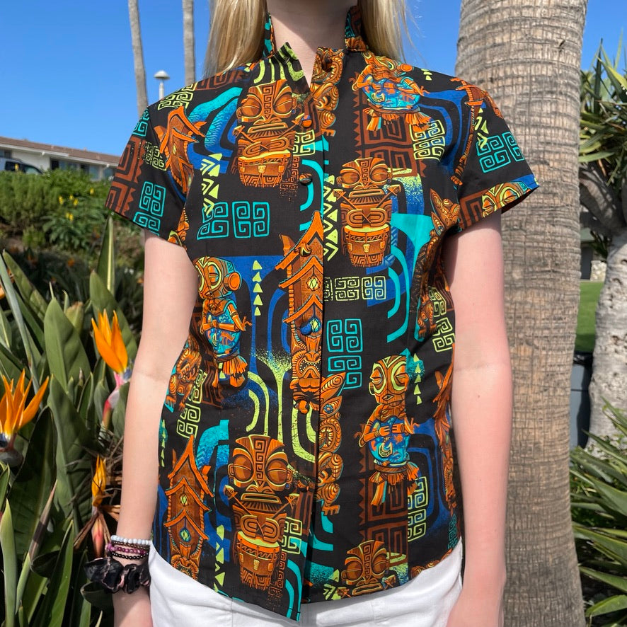 TikiLand Trading Co. 'The Four Tikis' - Aloha Shirt - Womens - by